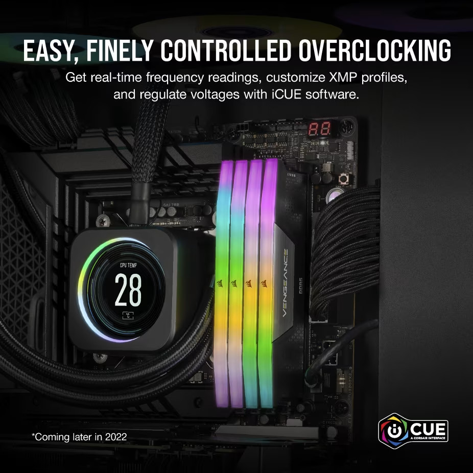 RAM памет CORSAIR VENGEANCE RGB 48GB (2x24GB) DDR5 DRAM Up To 6000MT/s CL36 Memory Kit, Black - CMH48GX5M2E6000C36 - 5