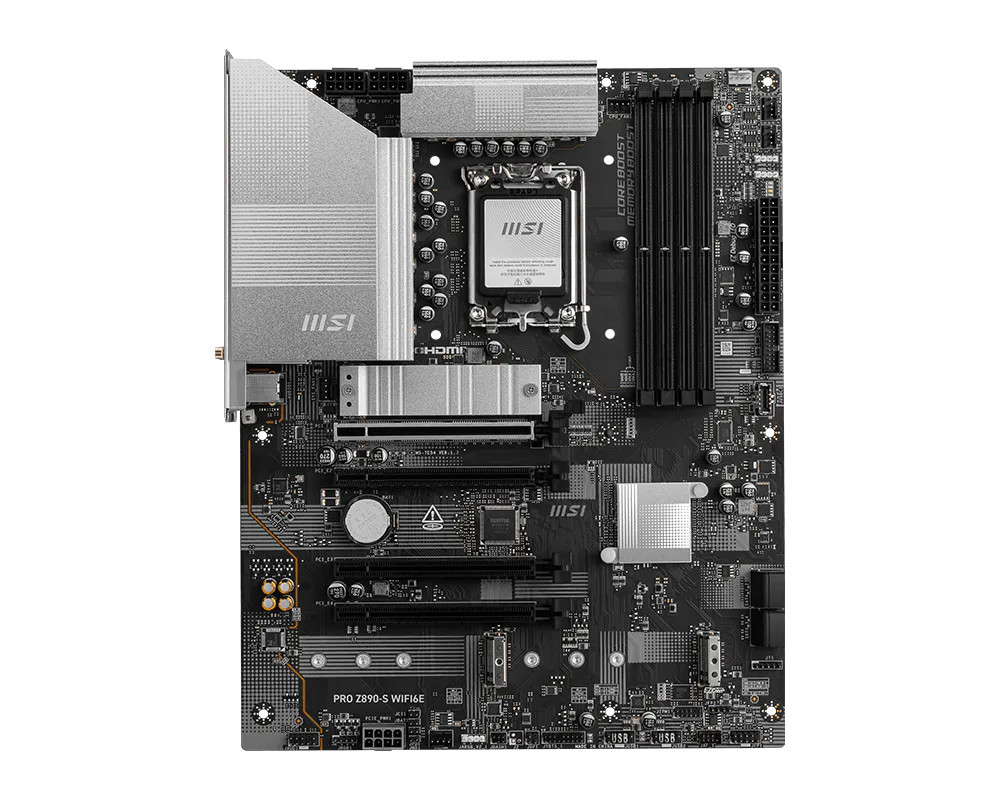Дънна платка MSI PRO Z890-S WIFI6E, LGA 1851, DDR5 до 8800MHz (OC), 4x PCIe x16, 3x M.2, WiFi 6E - 7