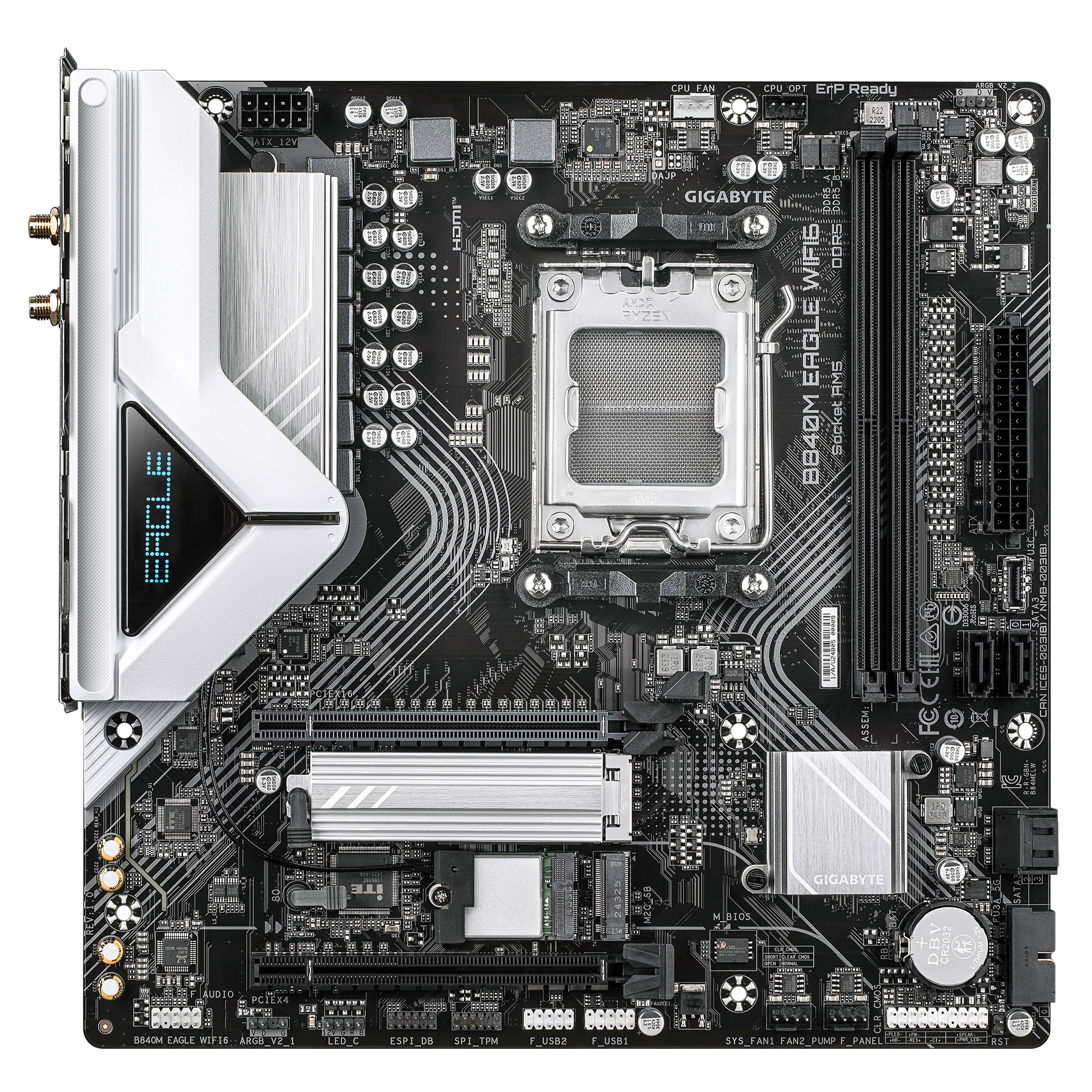 Дънна платка GIGABYTE B840M EAGLE WIFI6, AM5, DR5, 256GB максимум, 4 слота - 2