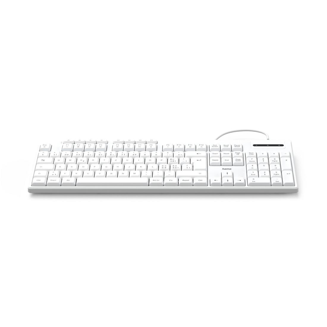 Клавиатура HAMA CK-200, USB-A/USB-C, 8 мултимедийни клавиша, кирилизирана, бяла - 173053 - 2
