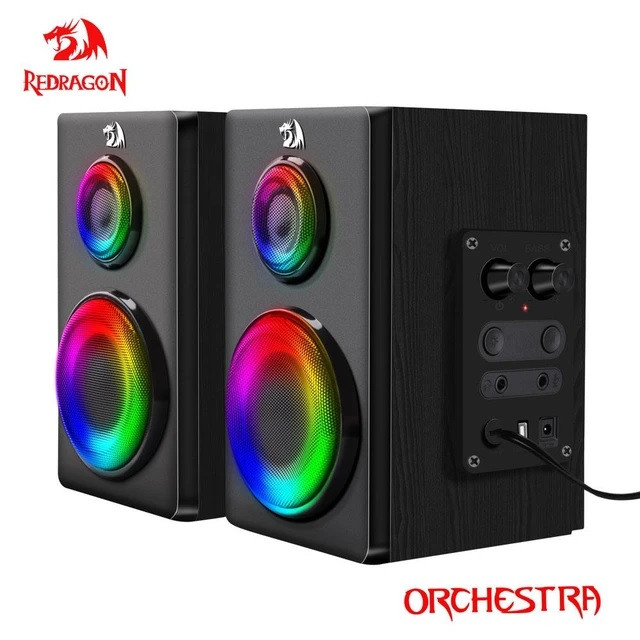 Тонколонки Redragon GS811 Orchestra, Стерео 7W RMS, Bluetooth 5.0, Дърво - 1