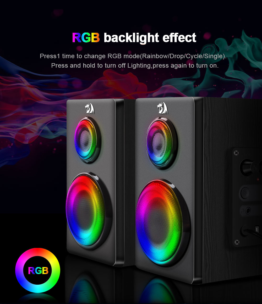 Тонколонки Redragon GS811 Orchestra, Стерео 7W RMS, Bluetooth 5.0, Дърво - 5