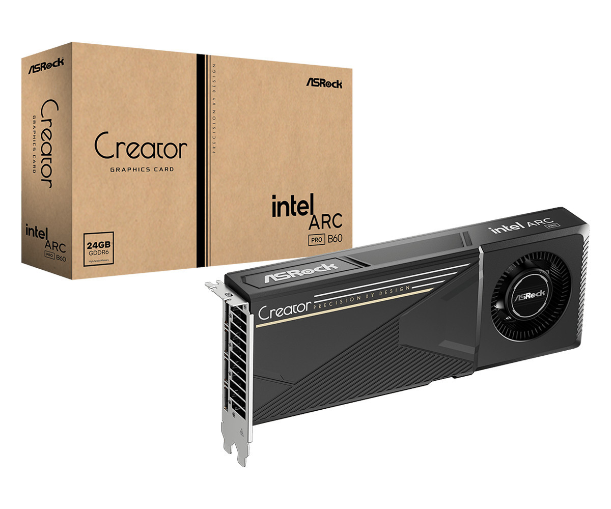 Дънна платка ASROCK ARC PRO B60 CREATOR, 24G - B60 CT 24G - 1