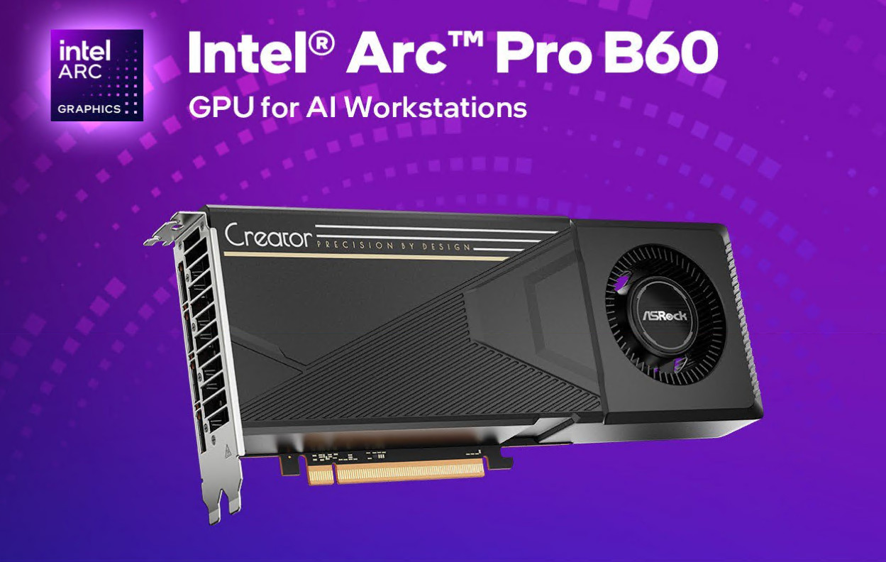 Дънна платка ASROCK ARC PRO B60 CREATOR, 24G - B60 CT 24G - 2