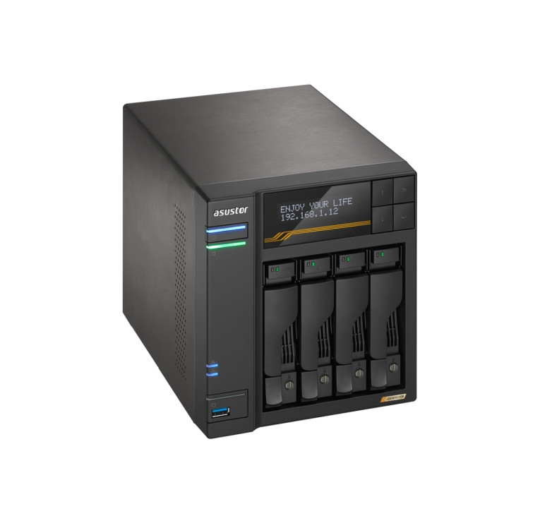 NAS устройство ASUS Lockerstor 4 Gen3 AS6804T, 4-Bay NAS, AMD Ryzen V3C14 Quad Core 2.3GHz, 16GB DDR5, 4x M.2 NVMe слотове - AS6804T - 4
