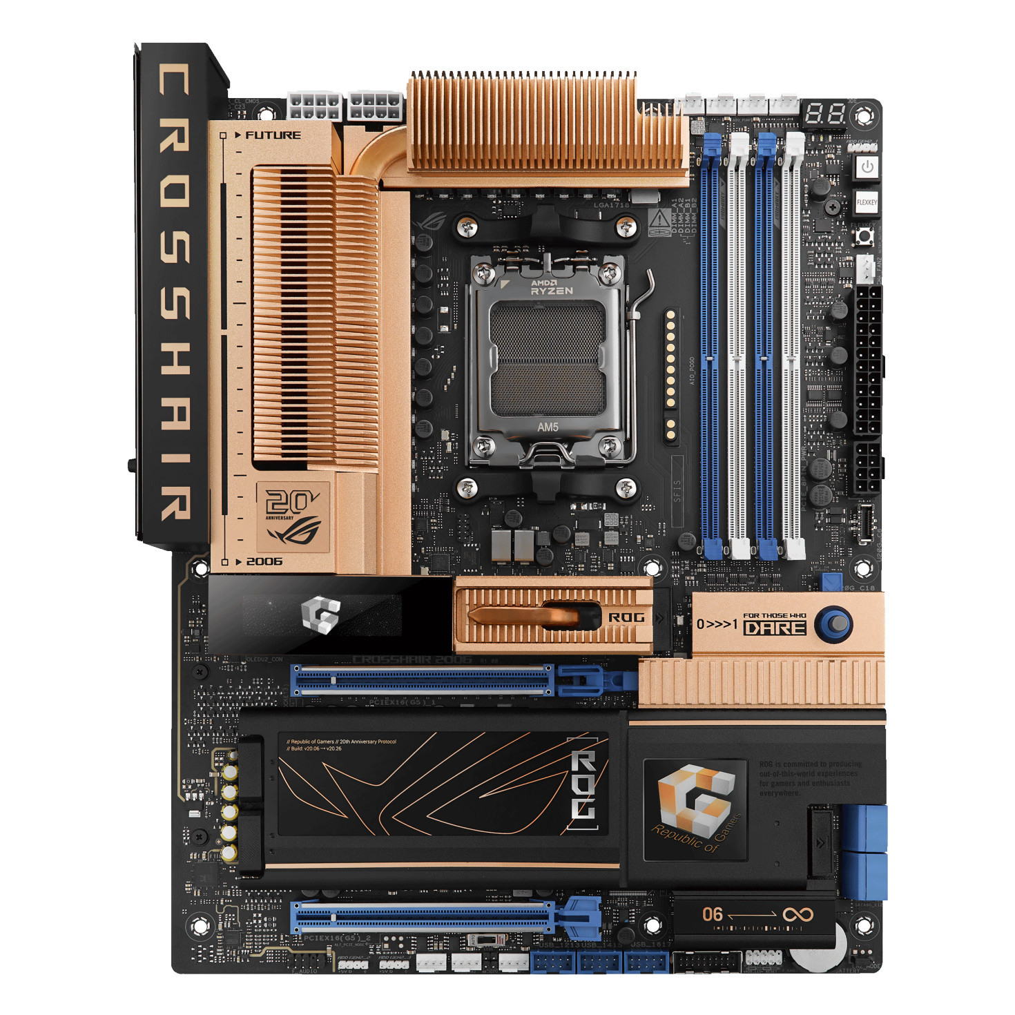 Дънна платка ASUS ROG CROSSHAIR X870E 2006 WIFI, AM5 сокет, DDR5, PCIe 5.0 - 90MB1PP0-M0EAY0 - 2