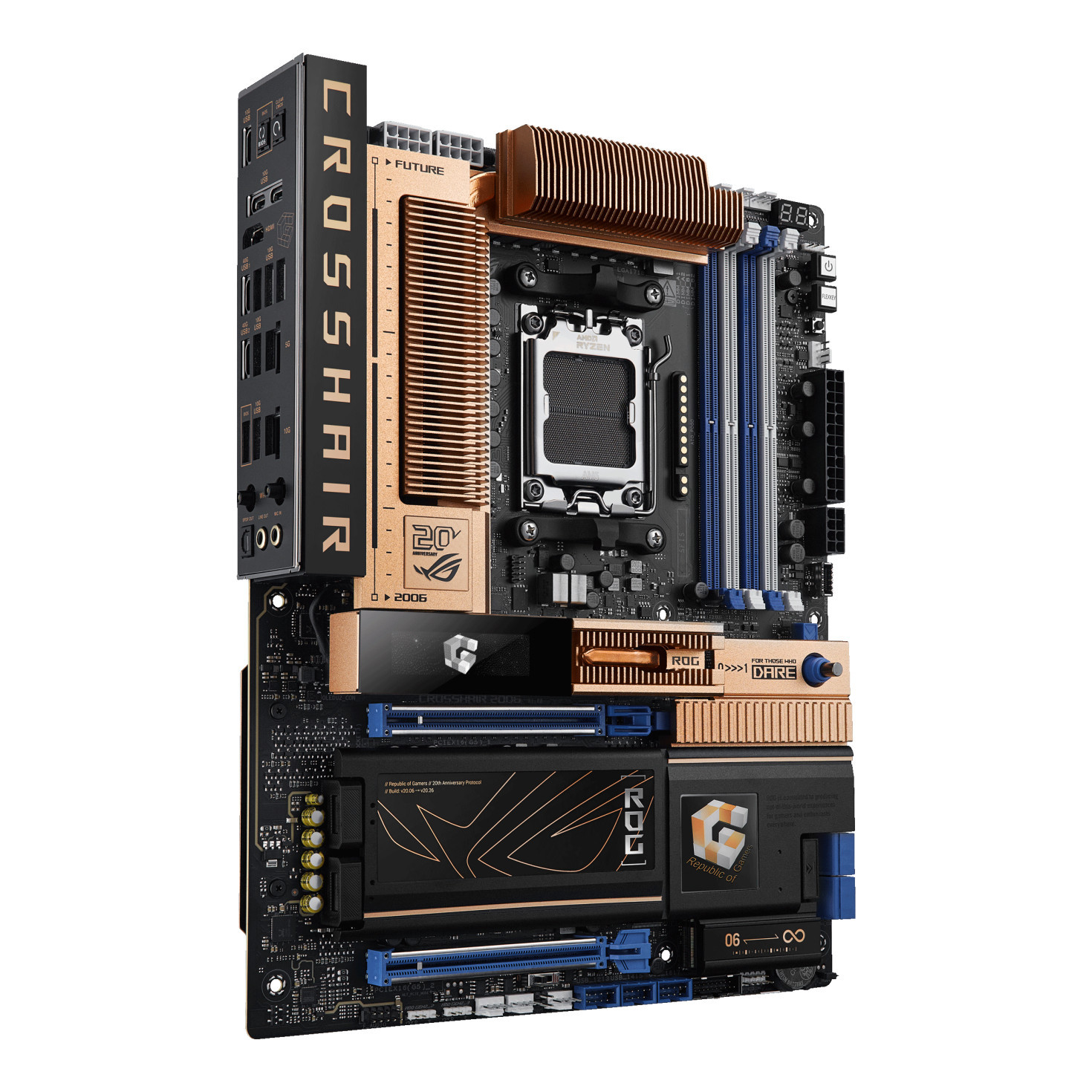 Дънна платка ASUS ROG CROSSHAIR X870E 2006 WIFI, AM5 сокет, DDR5, PCIe 5.0 - 90MB1PP0-M0EAY0 - 5