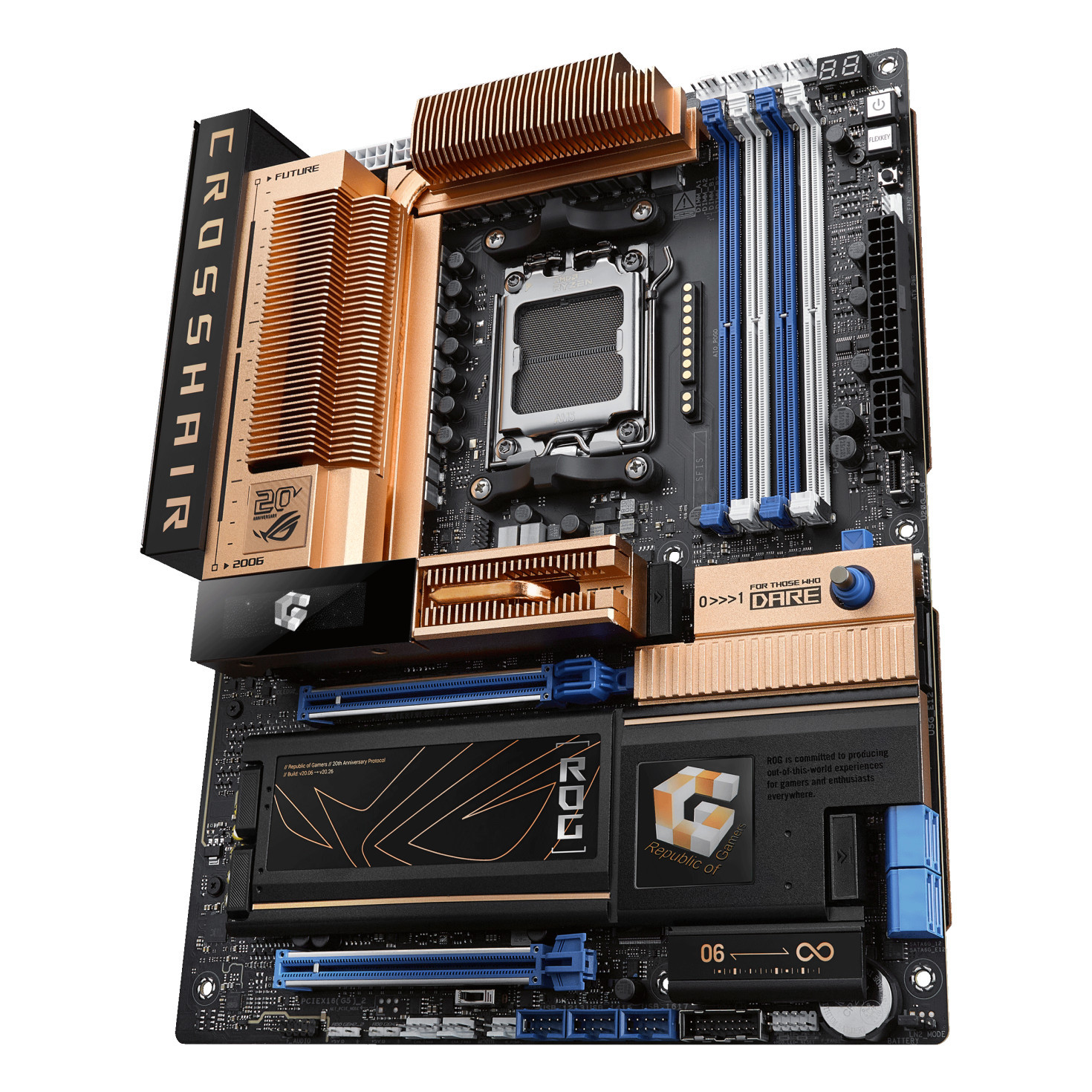 Дънна платка ASUS ROG CROSSHAIR X870E 2006 WIFI, AM5 сокет, DDR5, PCIe 5.0 - 90MB1PP0-M0EAY0 - 6