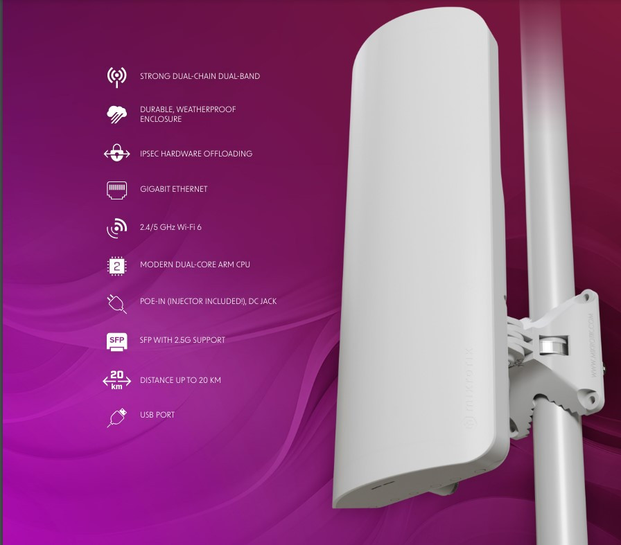 Секторна антена MikroTik mANTBox ax 15s L22UGS-5HaxD2HaxD-15S, 2.4GHz 12dBi, Dual Core IPQ-5010 800 MHz, 256 MB, Outdoor - 2