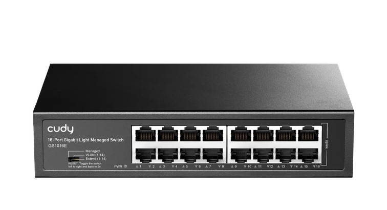 Комутатор Cudy GS1016E, 16x Gigabit портове, Layer 2 управление, 32 Gbps капацитет - 1