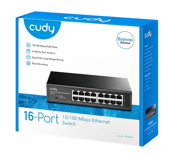 Мрежов комутатор Cudy FS1016, 16x10/100 Mbps портове, Layer 2, 3.2 Gbps, фиксиран дизайн - 4