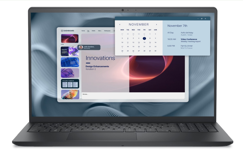 Лаптоп Dell Pro 15 Essential PV15250, 15.6" FHD 120Hz, Intel Core 3 100U, 8GB DDR5, 512GB SSD, Ubuntu - PV15250_RPLU_004_P8L_UBU - 1
