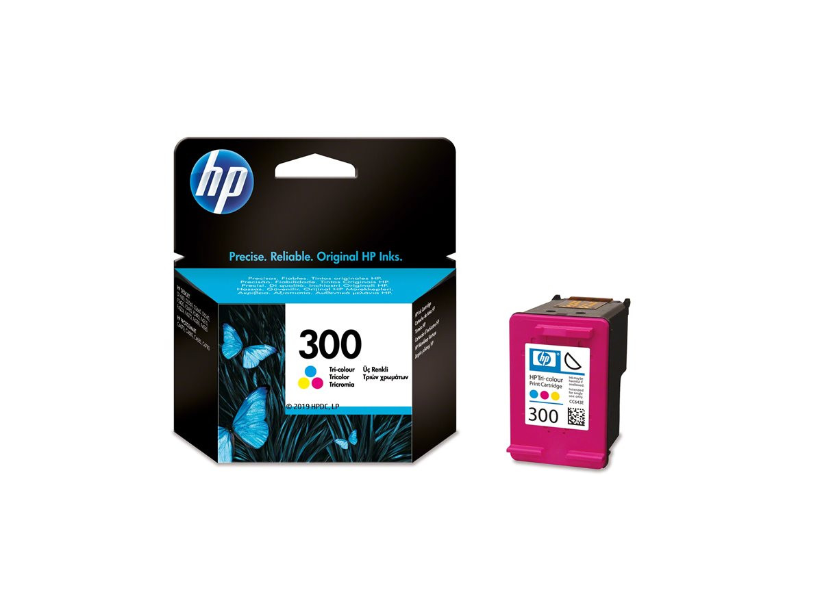 Мастилена касета HP 300, цветна (циан, магента, жълто), 4ml, 165 страници - CC643EE#UUS - 2