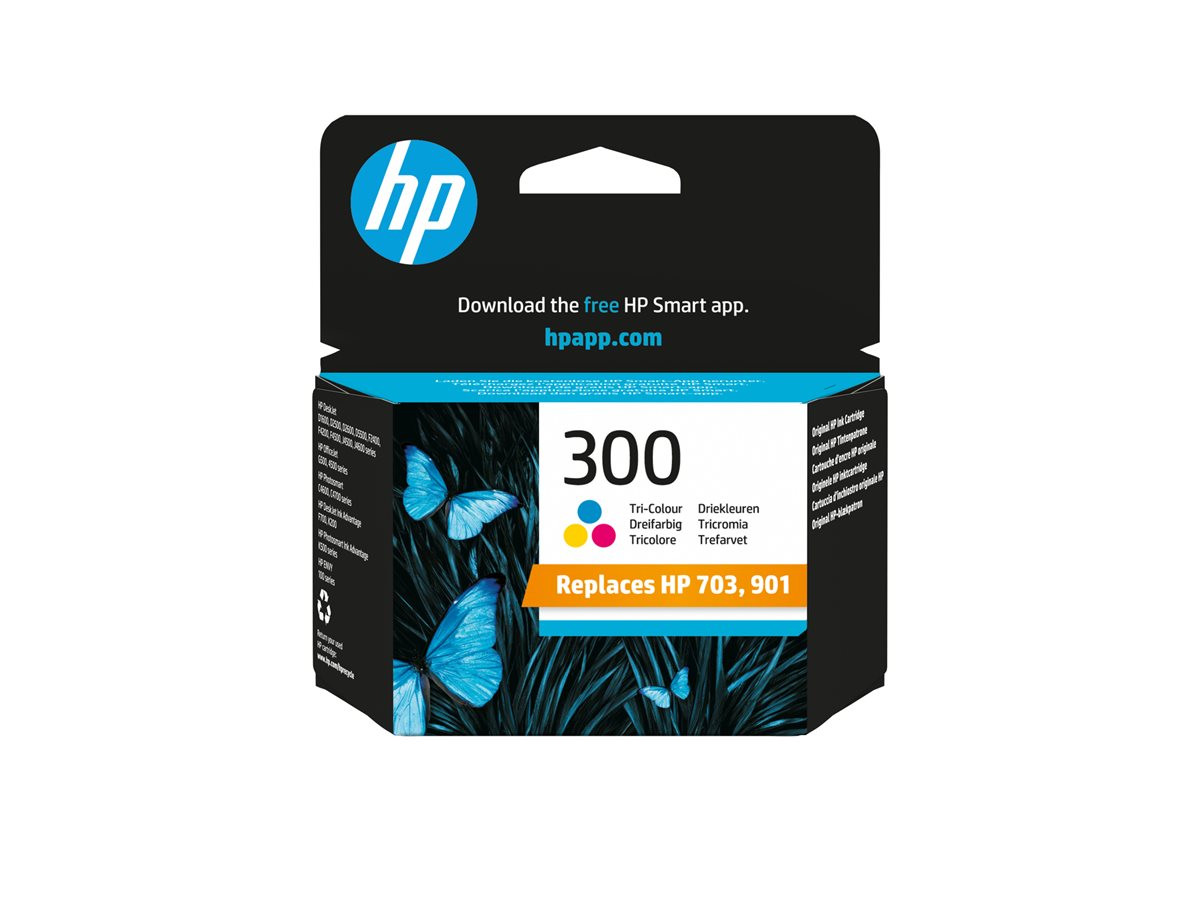 Мастилена касета HP 300, цветна (циан, магента, жълто), 4ml, 165 страници - CC643EE#UUS - 4
