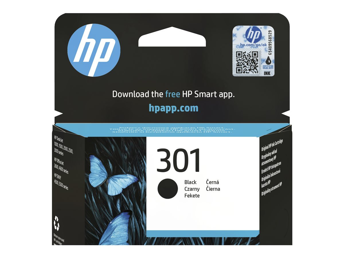 Мастилена касета HP 301, черна, 3ml, 190 страници - CH561EE#UUS - 1