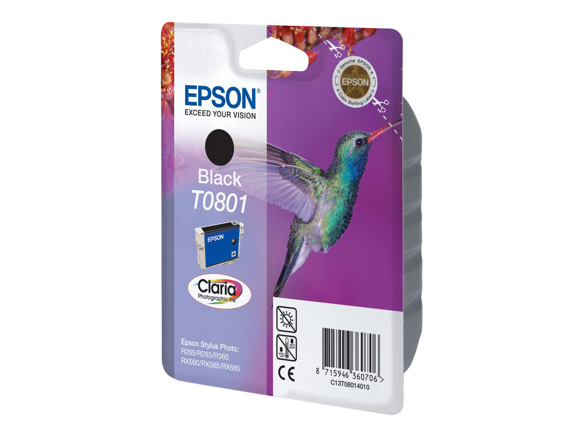 Мастилена касета Epson T0801, черна, 7.4ml, 330 страници - C13T08014011 - 5
