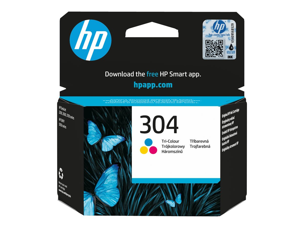 Мастилена касета HP 304, цветна (cyan, magenta, yellow), до 100 страници - N9K05AE#UUS - 2