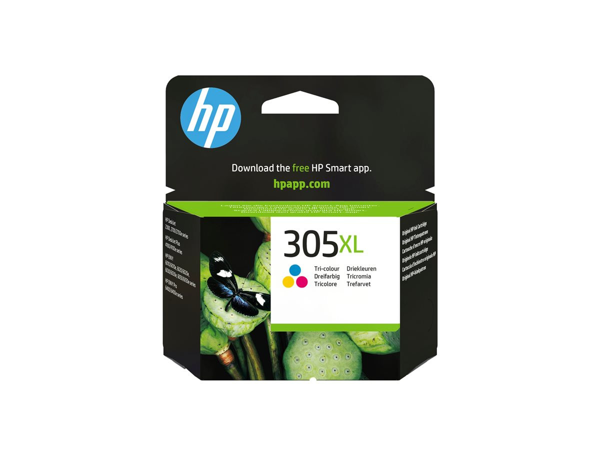 Мастилена касета HP 305XL, цветна (cyan, magenta, yellow), high yield до 200 стр. - 3YM63AE#UUS - 2