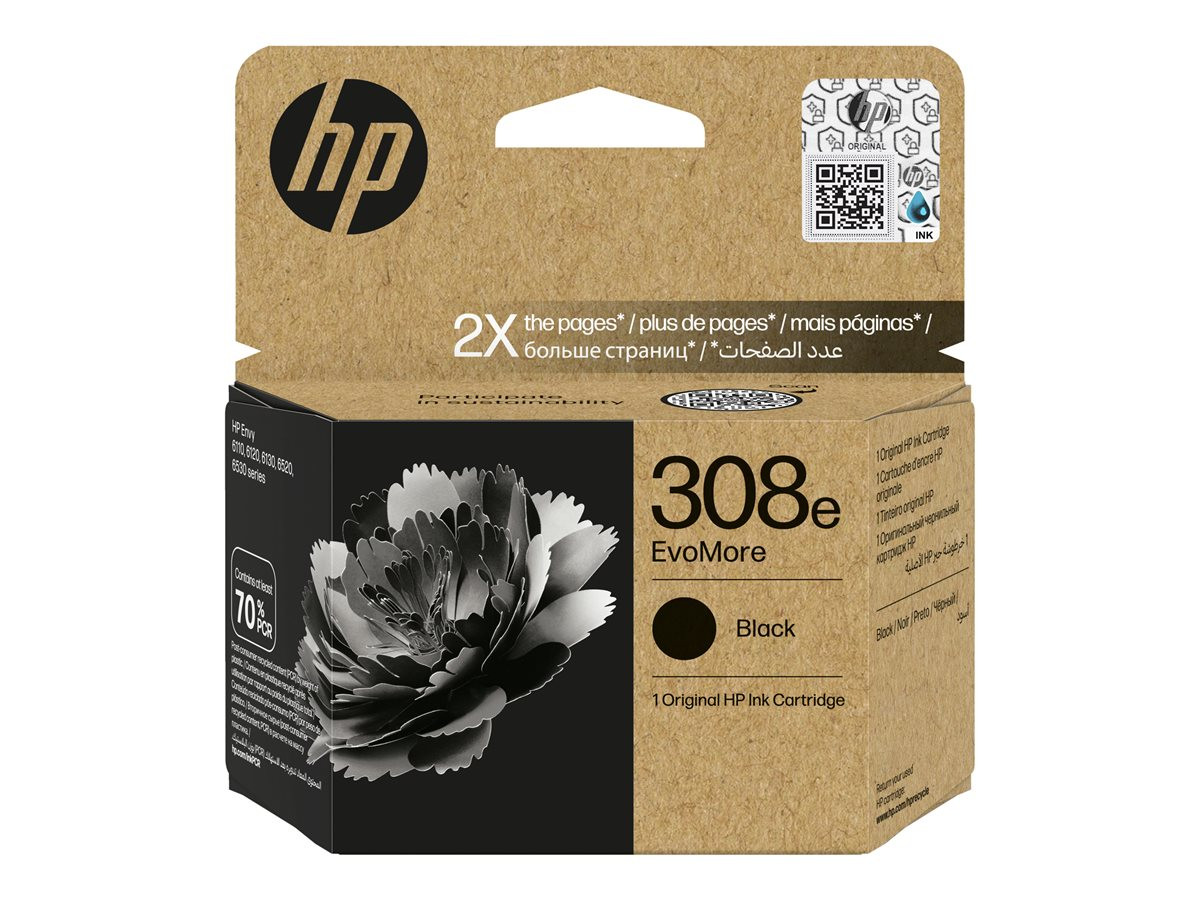Мастилена касета HP 308e EvoMore, Black Pigmented, до 320 стр. - 7FP22UE#SE1 - 1