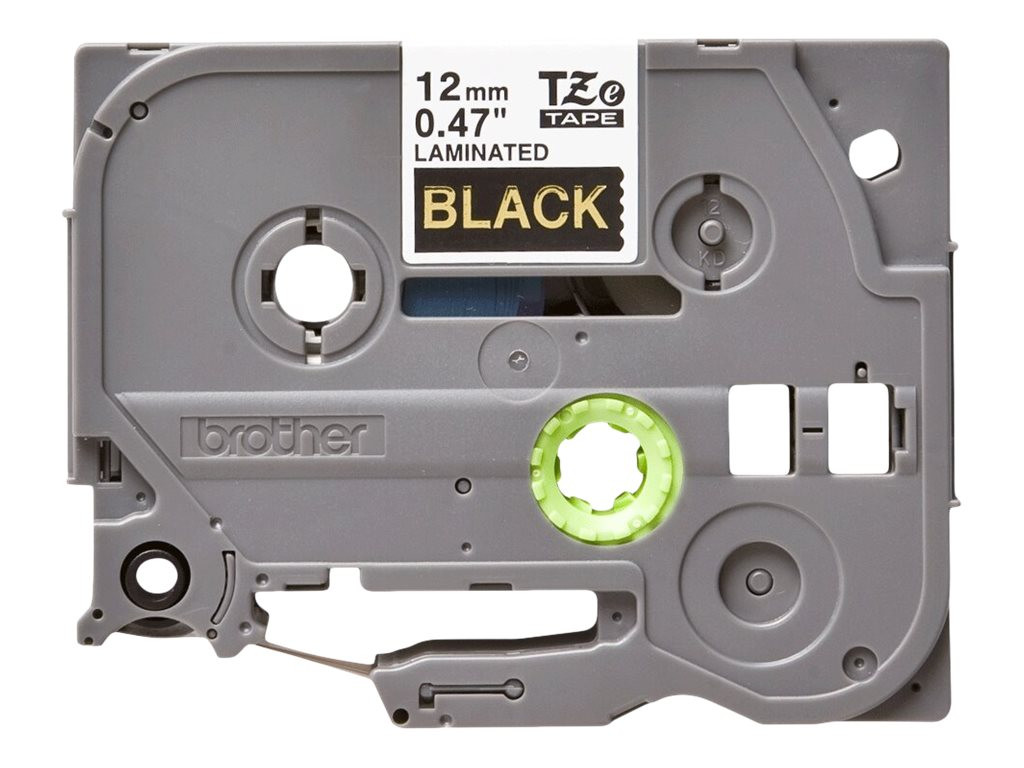 Лента Brother P-Touch TZE-334, 12mm x 8m, златист текст на черна основа, ламинирана - TZE334 - 2