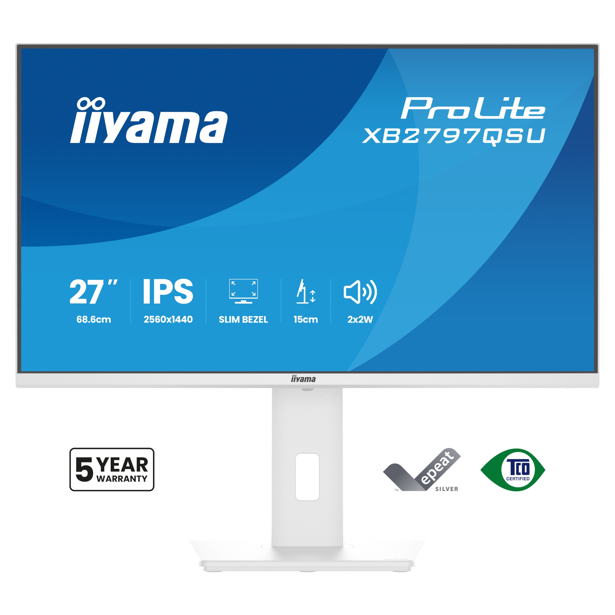 Монитор IIYAMA XB2797QSU-W1, 27" QHD IPS 75Hz - 1