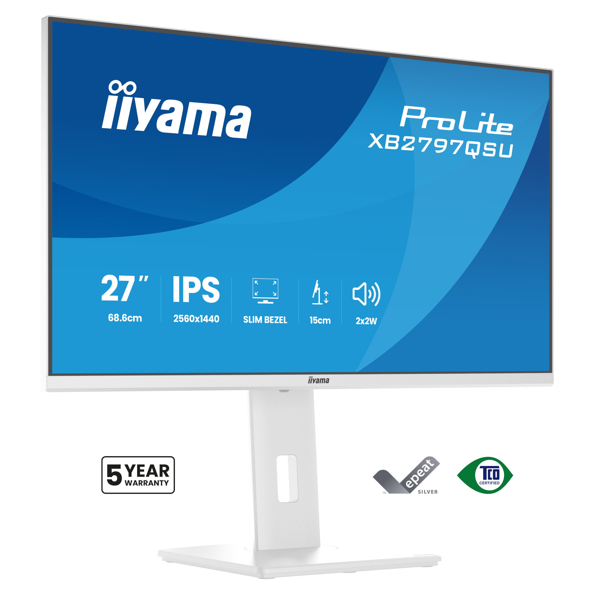 Монитор IIYAMA XB2797QSU-W1, 27" QHD IPS 75Hz - 3