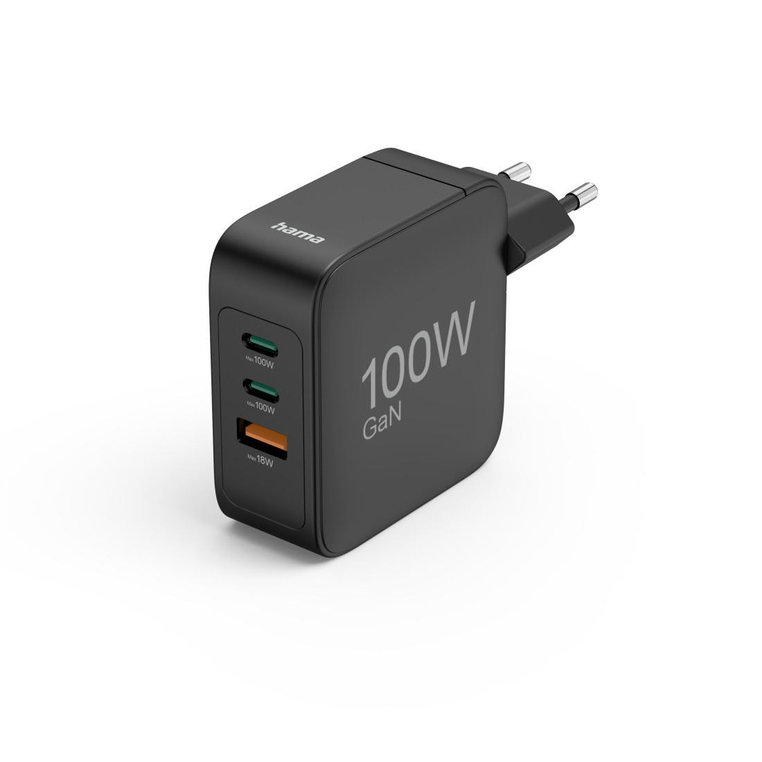 Зарядно устройство HAMA GaN, 2x USB-C, 1x USB-A, PD, 100W - HAMA-201962 - 1