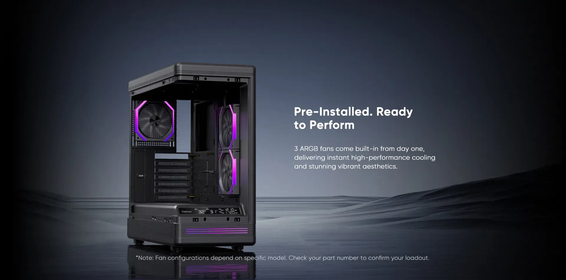Кутия за компютър 1stPlayer PB8, ATX Middle Tower, 3x120mm A-RGB вентилатори, USB-C, Tempered Glass - PB8-BK-2FH7R-1FH7 - 9