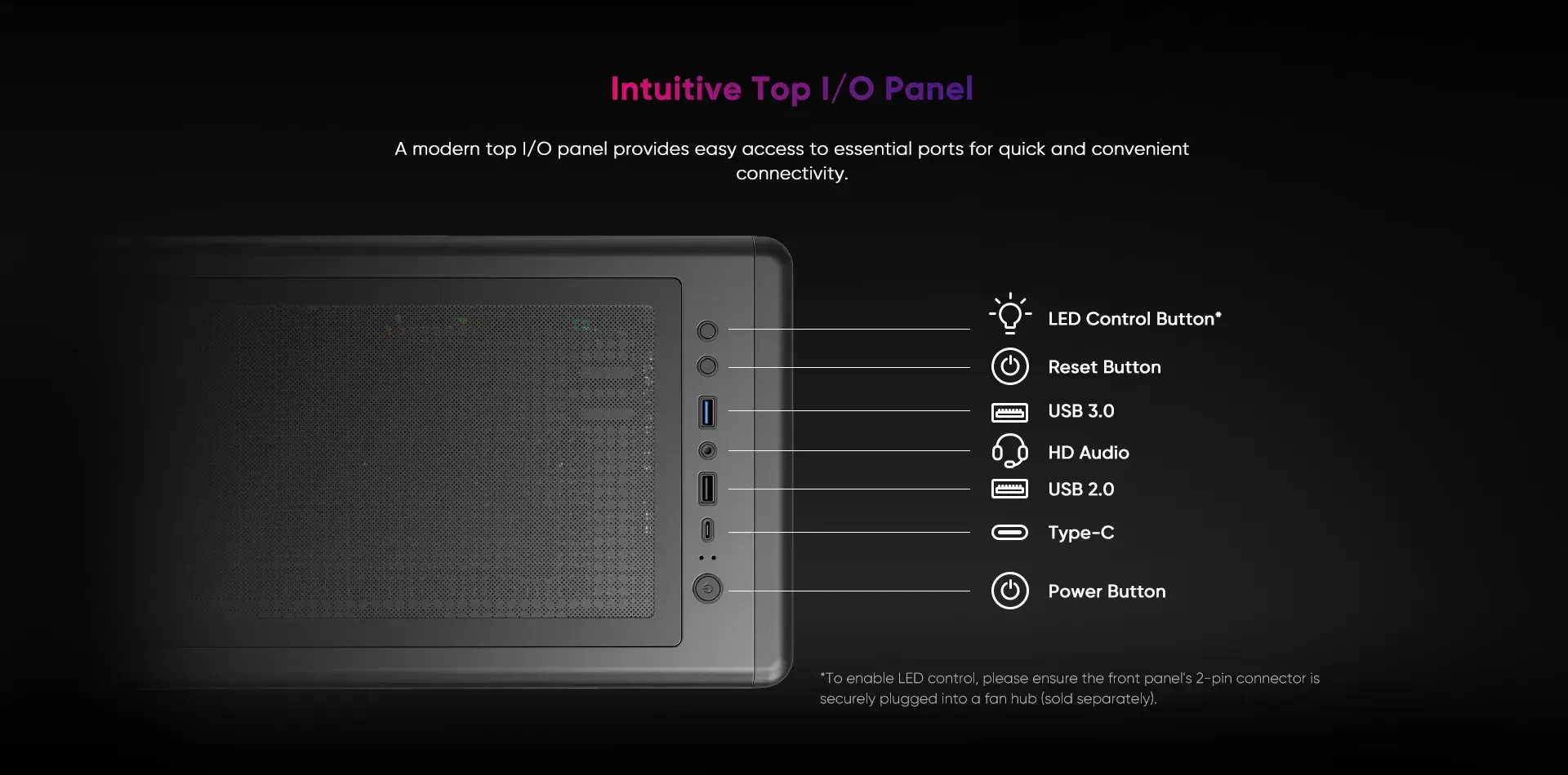 Кутия за компютър 1stPlayer PB8, ATX Middle Tower, 3x120mm A-RGB вентилатори, USB-C, Tempered Glass - PB8-BK-2FH7R-1FH7 - 15
