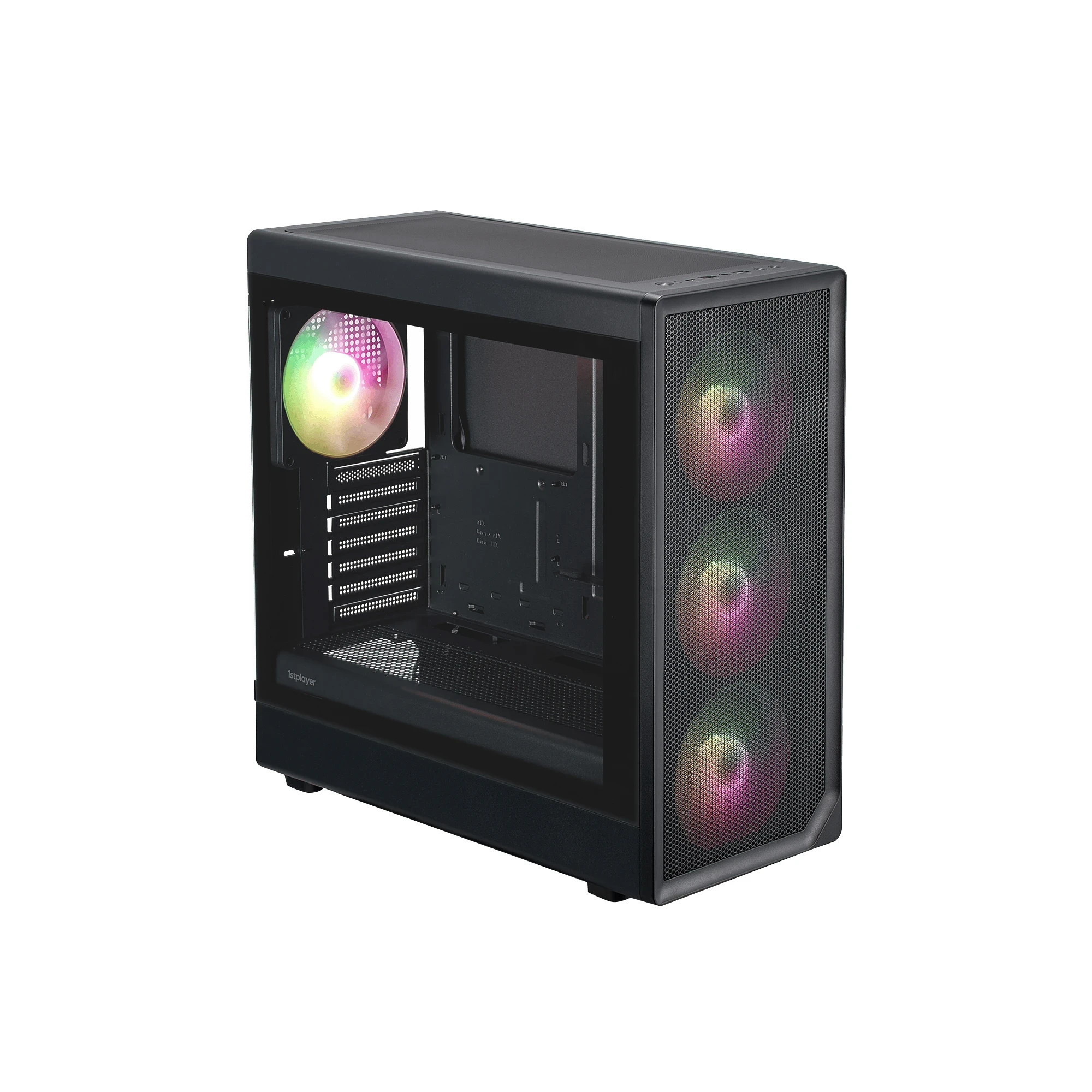 Кутия за компютър 1stPlayer AU8, Middle Tower ATX, Tempered Glass, 4x140mm A-RGB вентилатора, USB-C - AU8-BK-4FE7-14 - 11