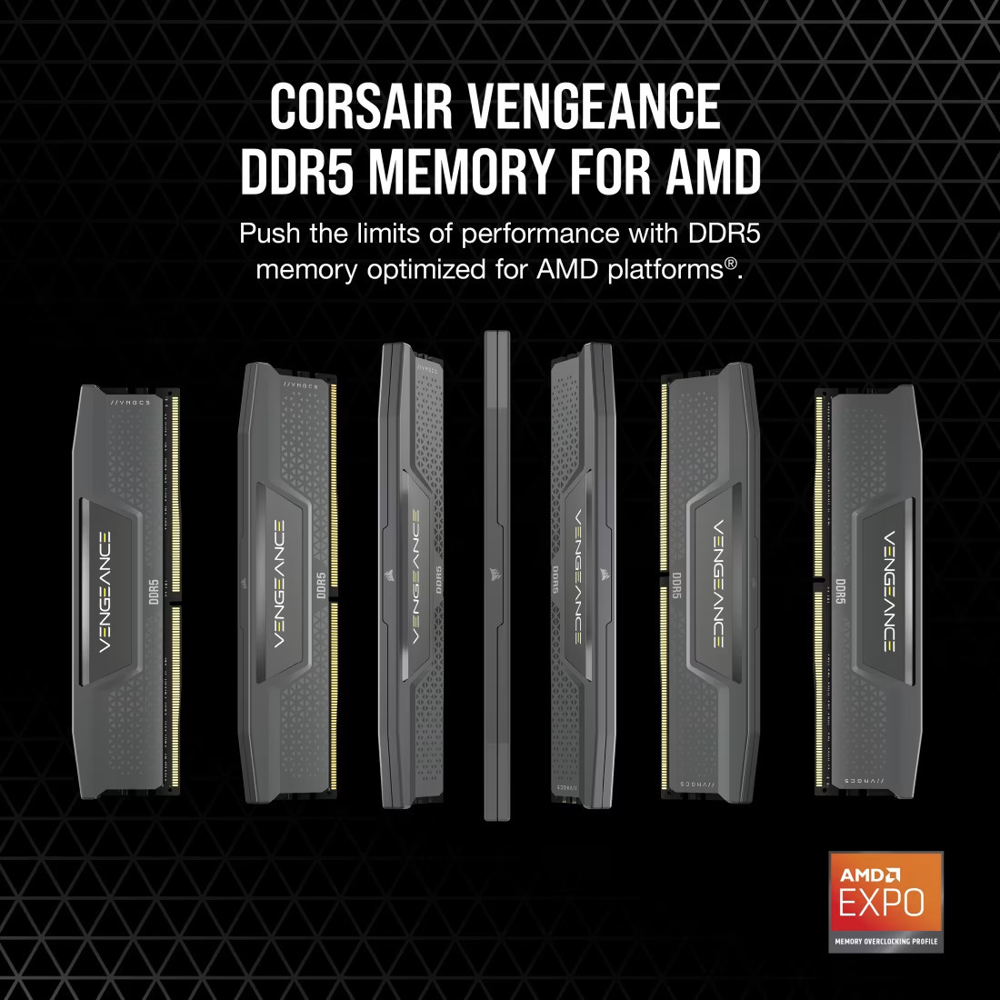 RAM памет Corsair VENGEANCE, 32GB (2x16GB) DDR5 6000MT/s CL38 - CMK32GX5M2D6000Z38 - 2