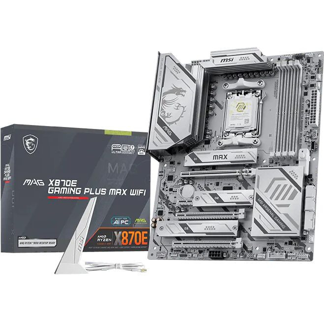 Дънна платка MSI X870E GAMING PLUS MAX WIFI, ATX, Socket AM5, DDR5 8200MHz  - 911-7E70-016 - 1
