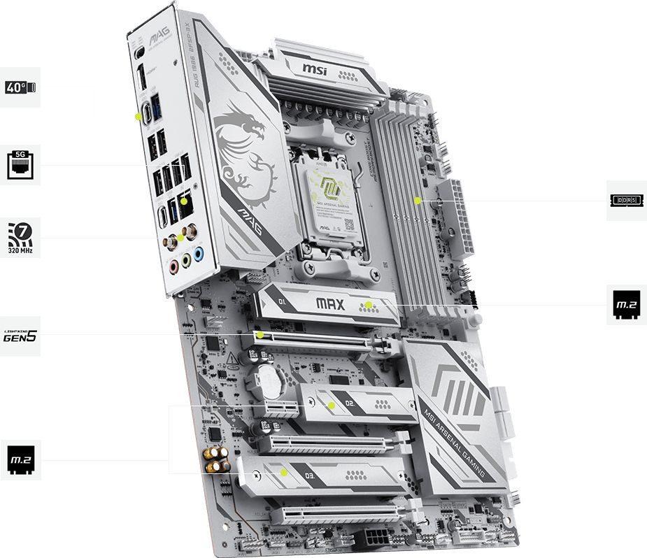 Дънна платка MSI X870E GAMING PLUS MAX WIFI, ATX, Socket AM5, DDR5 8200MHz  - 911-7E70-016 - 4