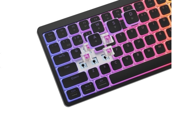 Bluetooth механична нископрофилна геймърска клавиатура Genesis Thor 430 TKL Wireless, RGB Outemu Pink Silent, US - NKG-2346 - 5