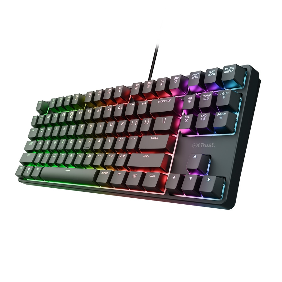 Геймърска клавиатура TRUST GXT864 Cada TKL, RGB подсветка, US layout - 25724 - 2
