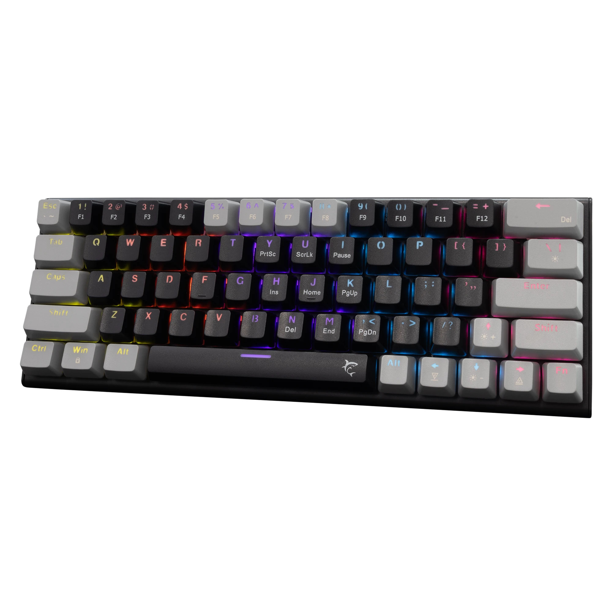 Геймърска механична клавиатура White Shark WAKIZASHI 2, 60%, Red Switches, RGB подсветка, USB Type-C - WAKIZASHI-2-US-B-G-RED.SW - 2