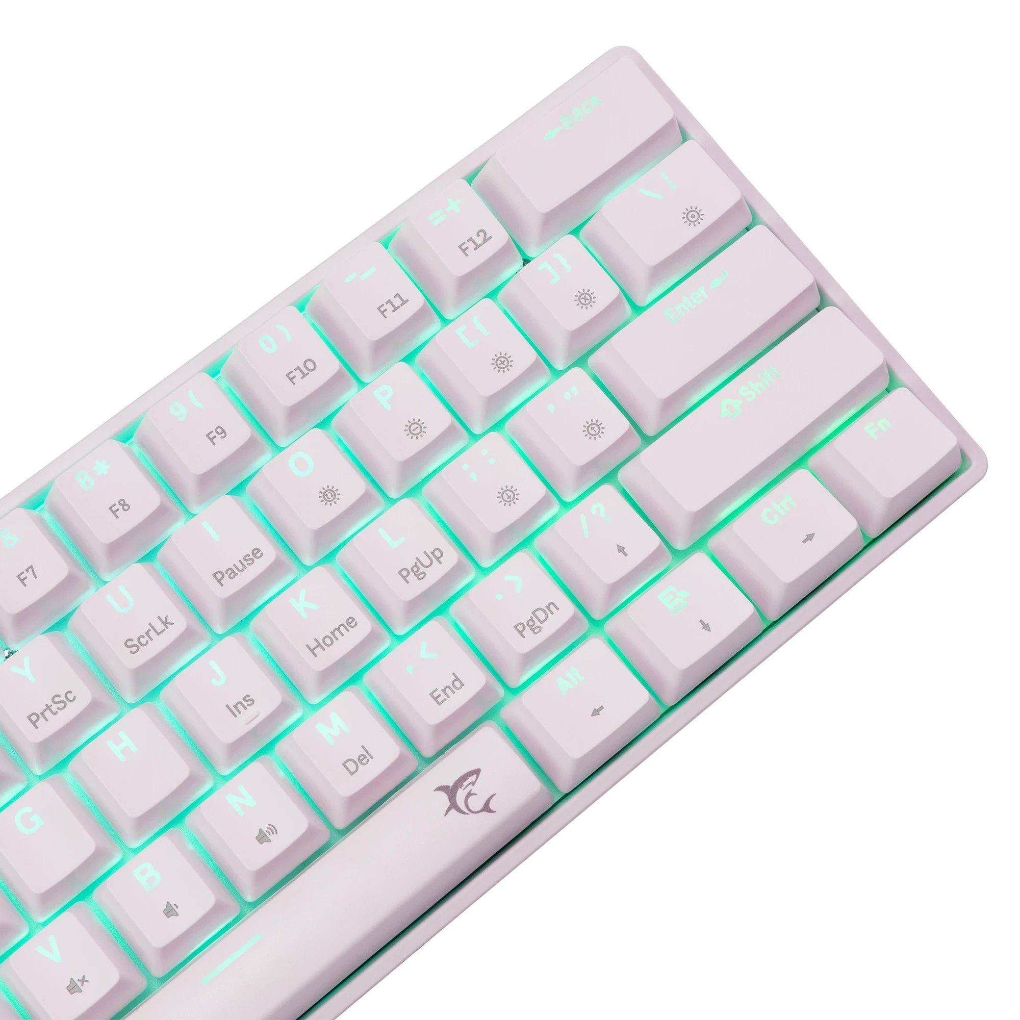 Геймърска механична клавиатура White Shark SHINOBI 2, 60%, YUSYA 5P Red Switches, Hot Swap, RGB, Бяла - SHINOBI-2-W-US-RED.SW - 3