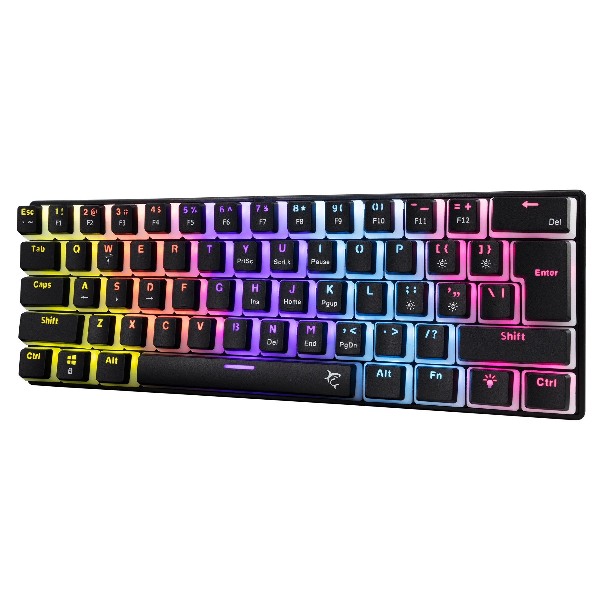Механична геймърска клавиатура White Shark SHINOBI 2, 60%, Red Switches, RGB подсветка, USB - ASHIKO-2-B-US-RED.SW - 2
