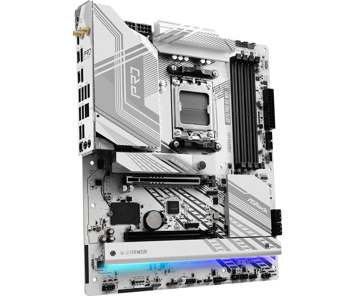 Дънна платка ASROCK X870 PRO RS WIFI, AMD X870, AM5, DDR5, PCIe 5.0, WiFi 7 - 4