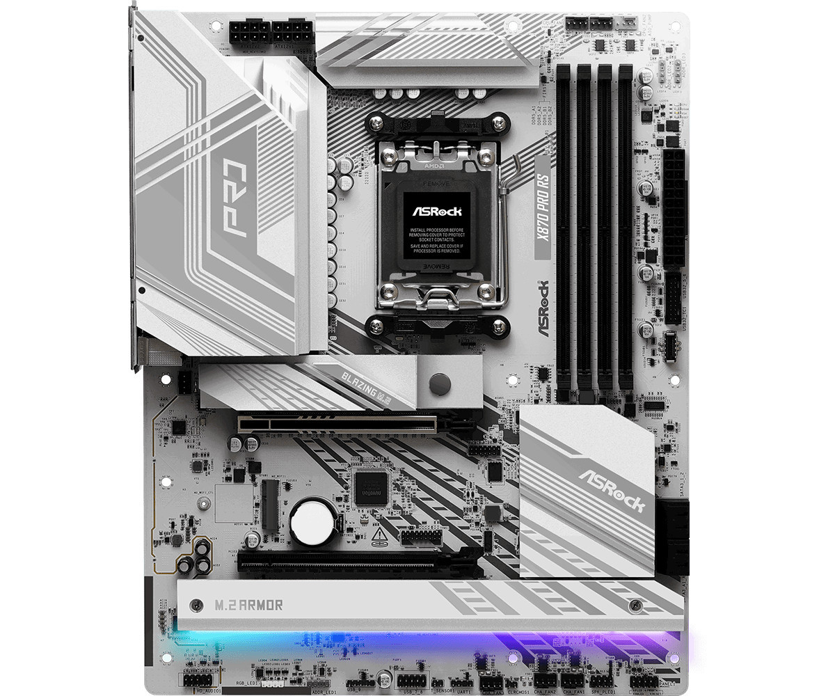 Дънна платка ASRock X870 Pro RS, AMD AM5, DDR5, PCIe 5.0 - 2