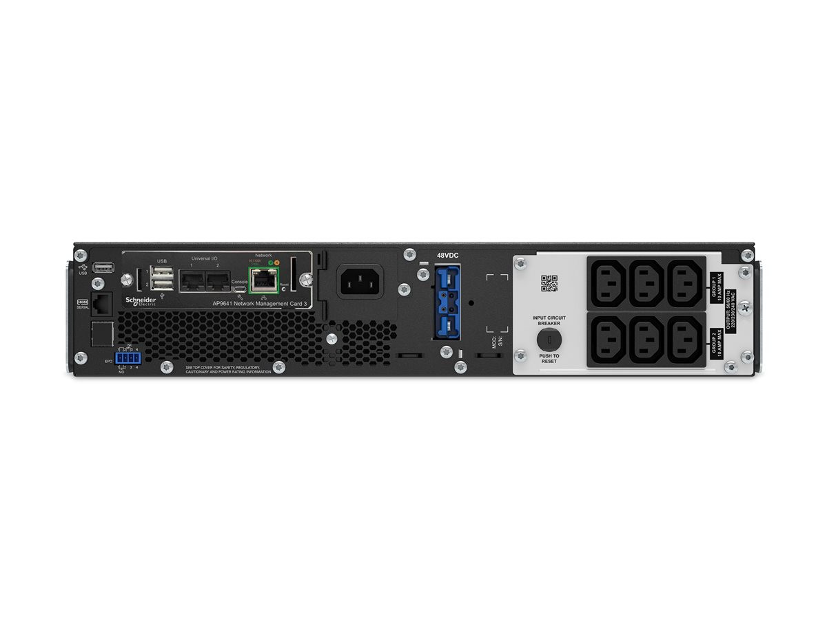 Токозахранващо устройство APC Smart-UPS SRT 1000VA RM, rack-mountable 2U, 1000W/1000VA, On-line, 6x IEC C13 - SRT1000RMXLI - 2