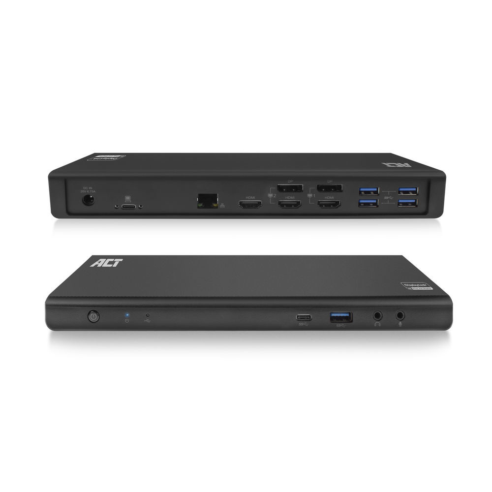 Докинг станция ACT AC7048, USB-C, 4K, 2-3 HDMI/DisplayPort монитора, DisplayLink - 1