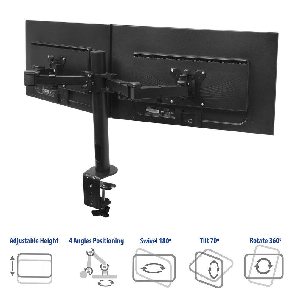 Настолна стойка за монитори ACT Office Solid Pro, 10-32", двойна - AC8326 - 3