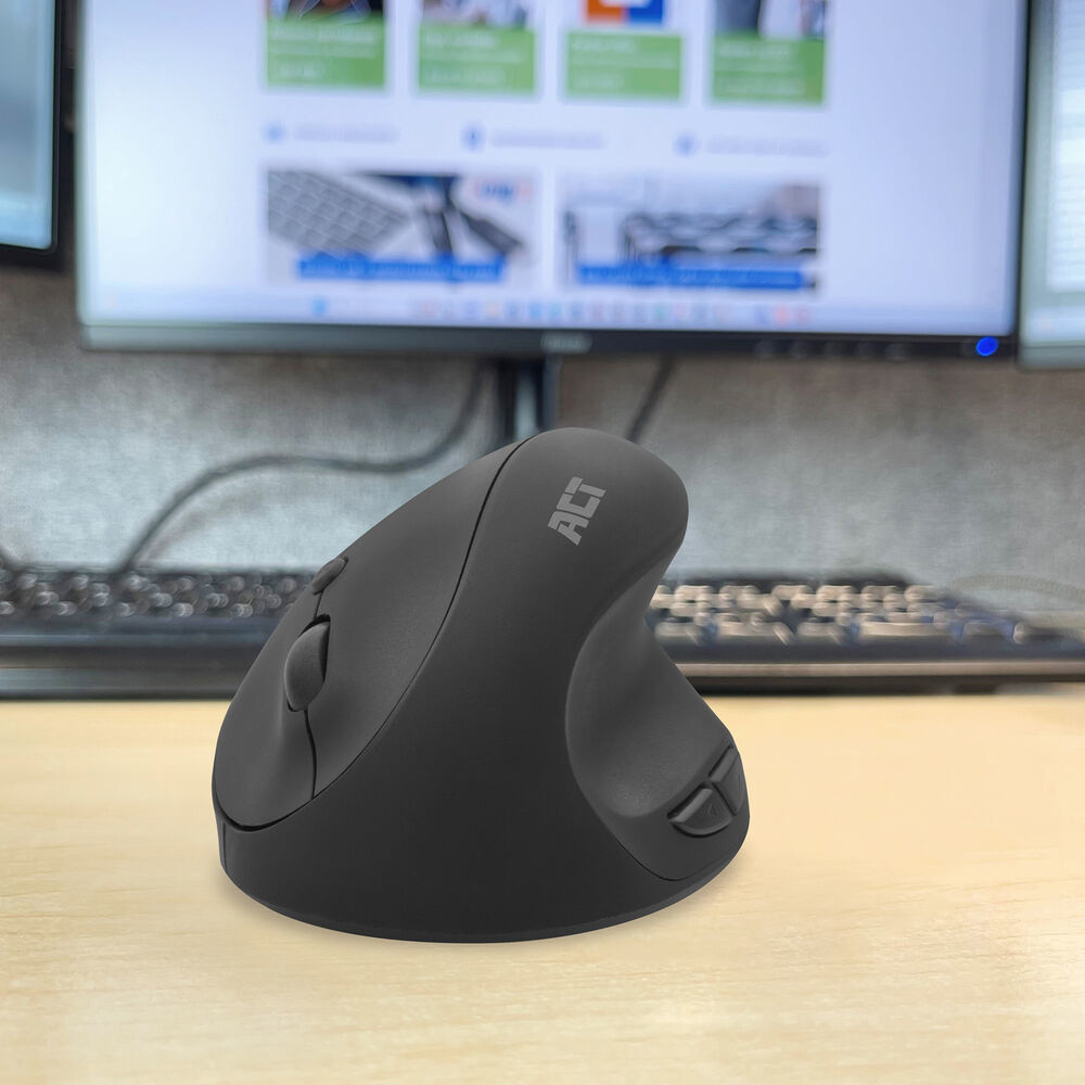 Безжична ергономична вертикална мишка ACT AC5101, 1600 DPI, USB-A наноприемник - 2