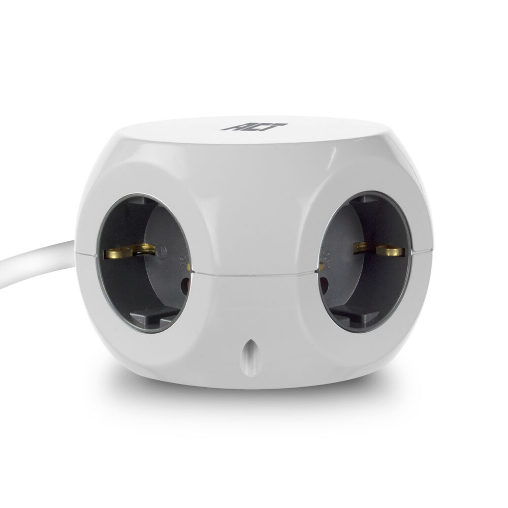 Разклонител ACT AC2420, куб 3 гнезда, USB-C/A портове, 30W Power Delivery, кабел 1.5м - 8