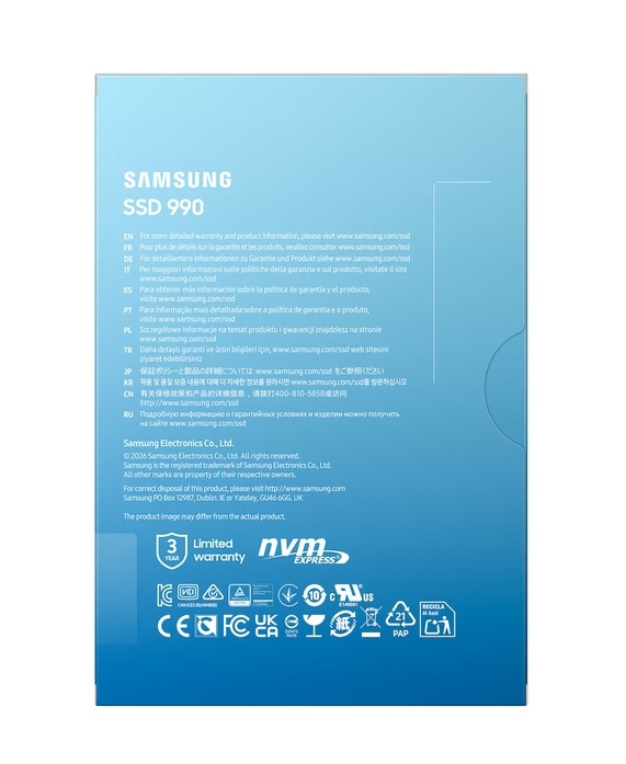 SSD диск Samsung 990, 1TB NVMe PCIe 4.0 M.2, До 7150/6450 MB/s - MZ-V9V1T0BW - 6