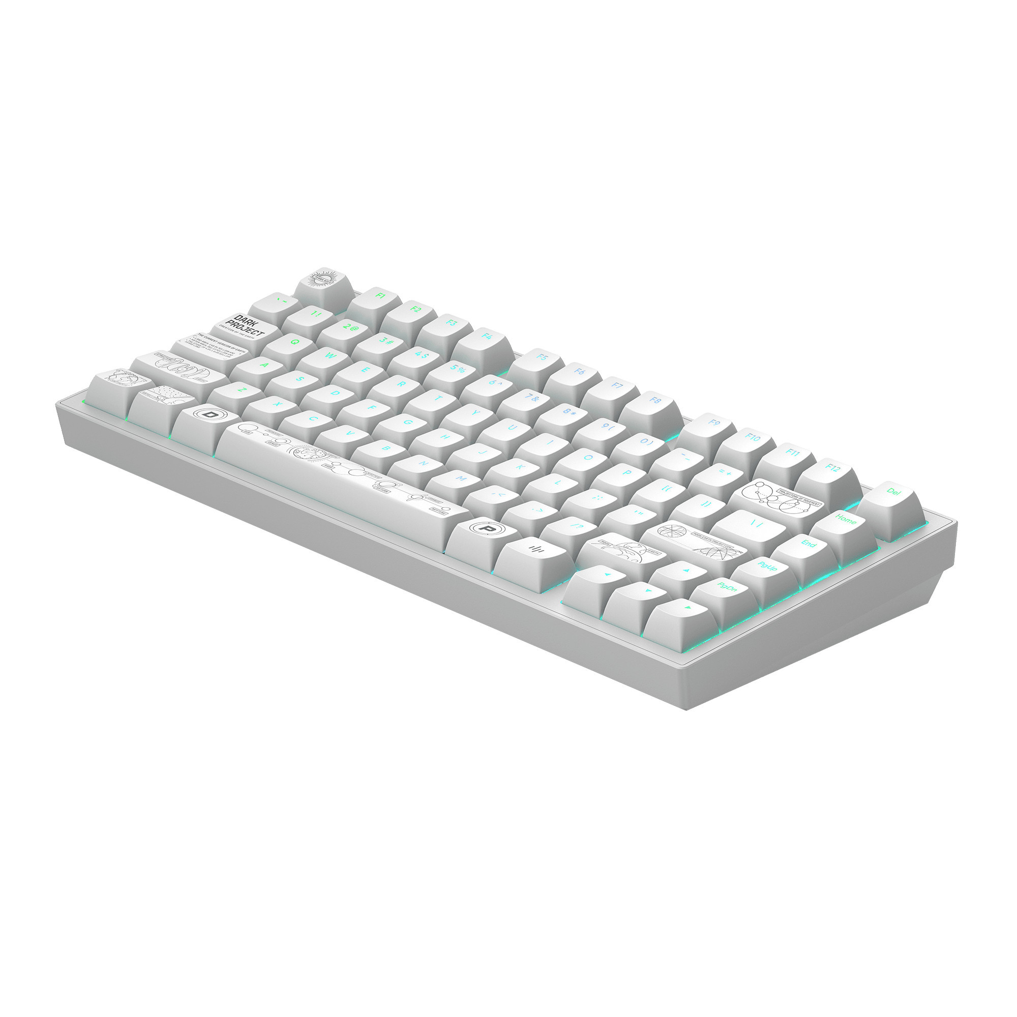 Безжична геймърска механична клавиатура Dark Project ALU81A Terra Nova R2, White RGB, G3MS Moonstone суичове - DPKB_NOVA_81_ANSI_WHITE_R2 - 3