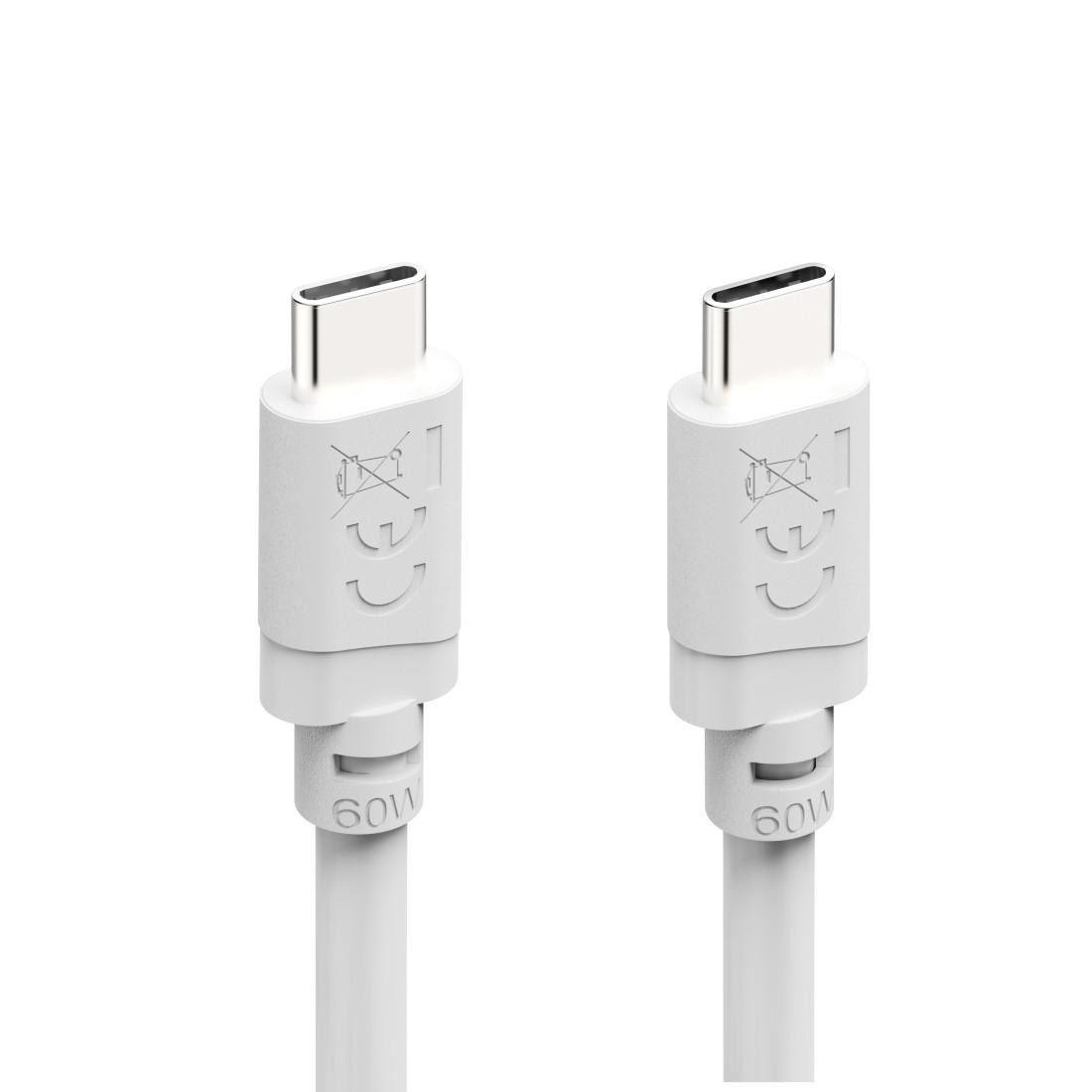 Кабел HAMA USB-C към USB-C, 2m, 60W, 480Mbps, бял - HAMA-201809 - 4