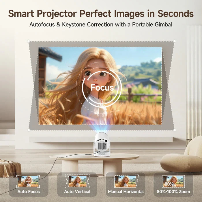 Проектор MagCubic HY320 Pro, 1080p Native, 4K Support, Android 14, 400 ANSI Lumens, Wi-Fi, Bluetooth 5.4 - MAGCUBIC-HY320PRO - 4