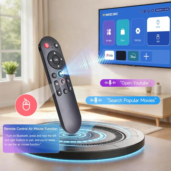 Проектор MagCubic HY320 Pro, 1080p Native, 4K Support, Android 14, 400 ANSI Lumens, Wi-Fi, Bluetooth 5.4 - MAGCUBIC-HY320PRO - 7